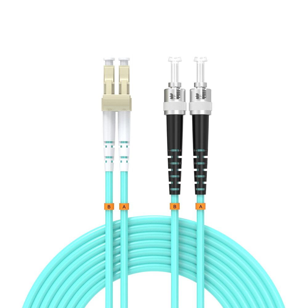 Buacoz LC/UPC to ST/UPC Fiber Patch Cable OM3 82ft/25meters, 10Gb/Gigabit MultiMode Duplex Jumper 50/125m LSZH Fiber Optic Cable Cord for SFP Transceiver, Aqua