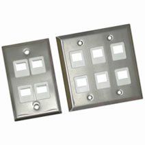 212 Main - 2-Port Single Gang Multimedia Keystone Wall Plate - Stainless Steel