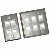 212 Main - 2-Port Single Gang Multimedia Keystone Wall Plate - Stainless Steel