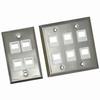212 Main - 2-Port Single Gang Multimedia Keystone Wall Plate - Stainless Steel view 1