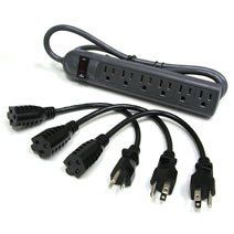 212 Main Port Authority 2706X 6-Outlet Surge Suppressor with Three 1ft Outlet Saver Power Extension Cords