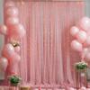 10x10ft Dusty Rose Tulle Backdrop Curtain with Lights String for Parites, Sheer Photo Backdrop Curtains with Lights for Wedding Backdrop Ceremony Reception Bridal Shower Baby Shower Birthday Party view 3