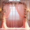 10x10ft Dusty Rose Tulle Backdrop Curtain with Lights String for Parites, Sheer Photo Backdrop Curtains with Lights for Wedding Backdrop Ceremony Reception Bridal Shower Baby Shower Birthday Party view 4