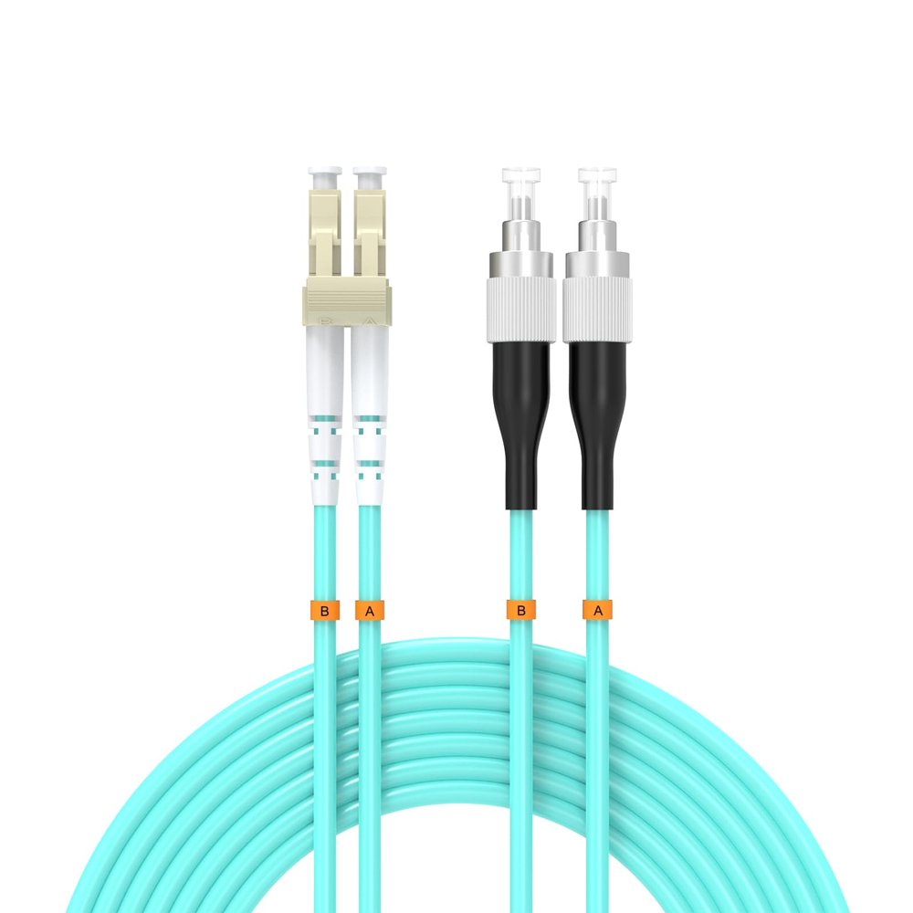 Buacoz OM3 Fiber Patch Cable 100Meter/328ft, LC/UPC-FC/UPC Fiber Optic Cable Cord LSZH 10GB Multimode Duplex Jumper 50/125m