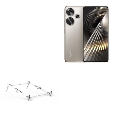 BoxWave Stand and Mount Compatible with Xiaomi Redmi Turbo 3 - Pocket Aluminum Stand 3-in-1, Portable Multi Angle Viewing Riser - Metallic Silver