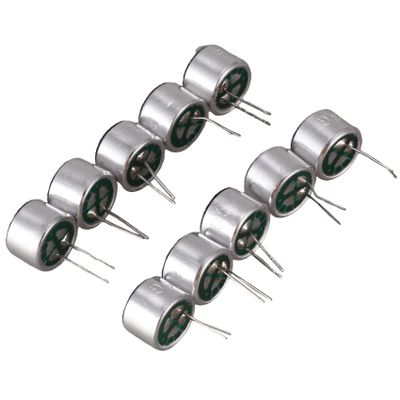 Kqcibz 10 PCS 9.7mm x 7mm 2 Pin MIC Capsule Electret Condenser Miniphone, Silver Tone, Black, Green, 039278