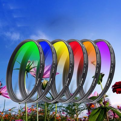 Generic Huyhuyhuy Round Color Gradient Lens Set SLR Camera Effect Filter Lens High Light Transmittance Essential for Landscape Photography (Color: Six-Piece Suit72mm)