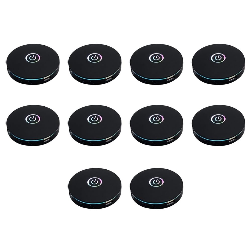 Baglaum 10X Computer Switch RGB Lighting Effect External Host Power Switch Button,Suitable for Internet Cafes,Offices (Black)