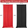 10x10ft Black Backdrop Curtains and Red Backdrop Curtains Panels, Black and Red Backdrop Drapes for Party Home Decoration Supplies, 4 Panels * 2.5x10FT view 2