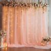 10ft x 10ft Peach Backdrop Curtain Panels with Lights String for Parties, Sheer Tulle Wedding Photo Backdrops Drapes for Baby Shower Birthday Party Decorations Background for Photography view 1