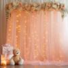 10ft x 10ft Peach Backdrop Curtain Panels with Lights String for Parties, Sheer Tulle Wedding Photo Backdrops Drapes for Baby Shower Birthday Party Decorations Background for Photography view 4