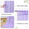 10ft x 10ft Purple Backdrop Curtain with Lights String for Parties, Sheer Tulle Wedding Photo Backdrops Drapes for Baby Shower Birthday Party Decorations Background for Photography view 4