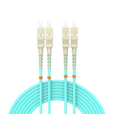 Buacoz Fiber Patch Cable 7ft/2meters SC/UPC to SC/UPC OM3 10Gb/Gigabit MultiMode Jumper Duplex 50/125m LSZH Fiber Optic Cord for SFP Transceiver, Aqua