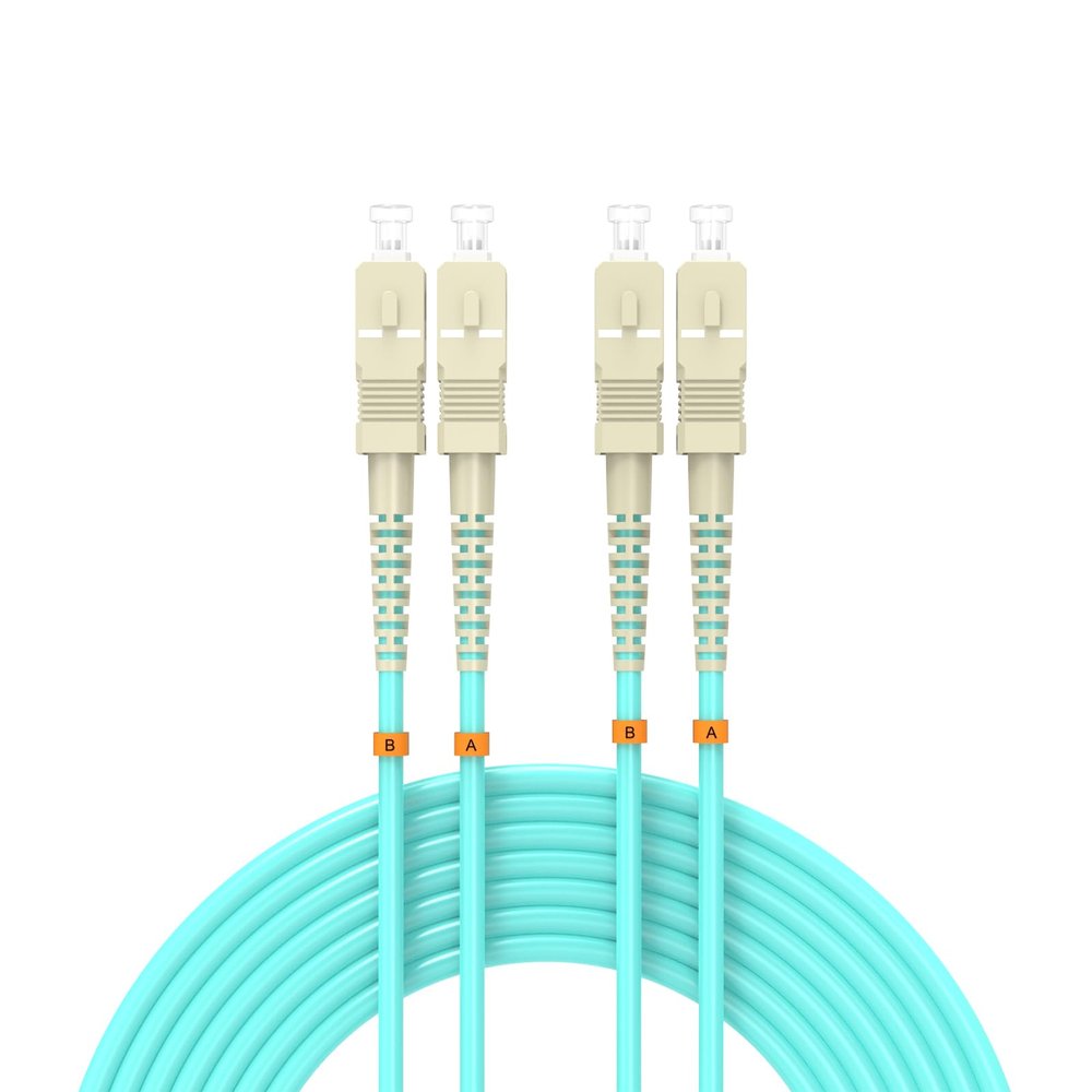 Buacoz Fiber Patch Cable 7ft/2meters SC/UPC to SC/UPC OM3 10Gb/Gigabit MultiMode Jumper Duplex 50/125m LSZH Fiber Optic Cord for SFP Transceiver, Aqua