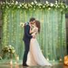 10ft x 10ft Green Backdrop Curtain with Lights String for Parties, Sheer Tulle Wedding Photo Backdrops Drapes for Baby Shower Birthday Party Decorations Background for Photography view 3