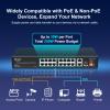 16 Port 10/100Mbps Fast Ethernet PoE Switch+2 Uplink Gigabit Ports+1 SFP, VIMIN 19 Port Unmanaged Switch Gigabit Up to 30W, Total Budget 250W,VLAN, Support IEEE802.3af/at view 3