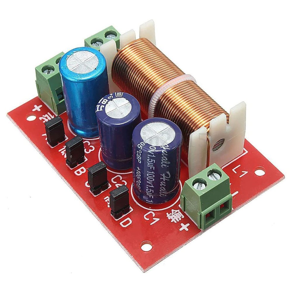 Kqcibz 400W Speaker Crossover 2 Way High-Low 4-16 Ohm Frequency Divider for Speaker, red, 500226737