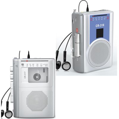 Walkman Cassette Player Recorder with AM FM, Portable Vintage Cassette Tape Player with Earphone Jack,Built-in Microphone,Loud Speaker for Walking,Jogging