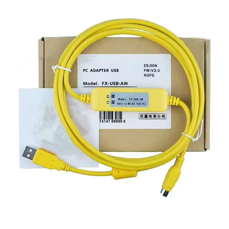 FX-USB-AW Applicable Communication Cable FX3U 3G Data Download Cable PLC Programming Cable Stable Transmission Economy Type Yellow 3 Meters