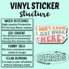 (3Pcs) I Don't Know I Just Work Here Sticker, Decorate Funny Motivational Vinyl Sayings Humorous Decal Books Laptop Phone Water Bottles Kindles Tumbler Waterproof Vinyl Decorate Sticker 3" Inch view 3