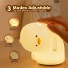 VTIGER Why Duck Night Light, LED Squishy Cute Lamp, Silicone Duck Light for Kids, Dimmable Girls Baby Bedroom Nightlight, Rechargeable Touch Lamp for Breastfeeding Nursery Decor view 2
