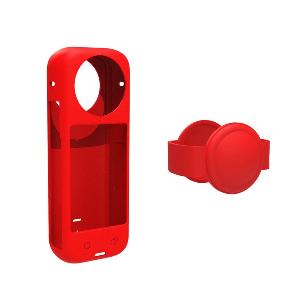 Silicone Protective Case Cover and Lens Guards Cap Compatible with Insta360 X4 Panoramic Action Camera Accessories All-Round Cover