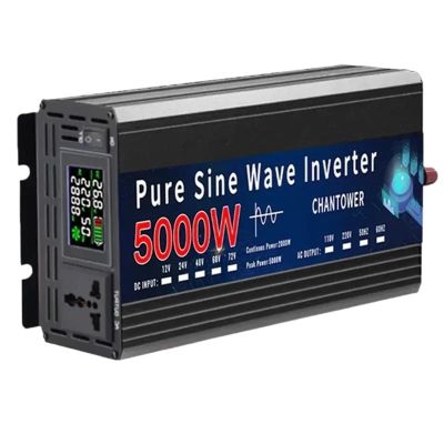 JDOUNFMO Pure Sine Wave Inverter DC 12V/24V to AC 110V/220V 5000W Power Bank Converter Solar Inverter 12V 220V Converter 50Hz 60Hz (Color : 5000W, Size : 24V_110V 60HZ)