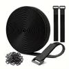 hzexun Adjustable Cable Straps with 50 Buckles,32 Ft Fastening Hook and Loop Securing Straps Cable Ties Reusable Self Adhesive Straps for Cable Tidy,Wire Management view 1