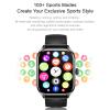 AWEI Smart Watch, 2.01-inch Large Screen Smart Watches, Female Physiological Cycle & Sedentary Reminders Heart Rate/Blood Pressure Monitoring, IP65 Waterproof Smartwatch Black view 3