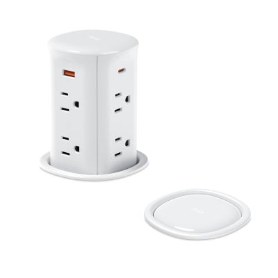 Pop up Outlet for Countertop,3 inch Hole Desktop Power Grommet,8 Outlets 4 USB Ports,15Amp Tamper Resistant Receptacle Flush Mount,Space Saver Recessed Outlet for Home,Office,ETL Listed