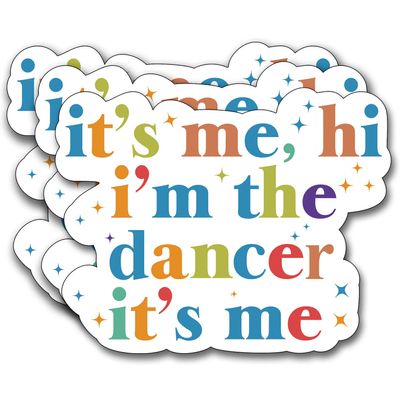 (3Pcs) It's Me Hi I'm The Dancer It's Me Sticker, I'm The Dancer Era Decorate Books Laptop Phone Water Bottles Kindles Stickers Tumbler Sticker Waterproof Vinyl Decorate Sticker 3" Inch
