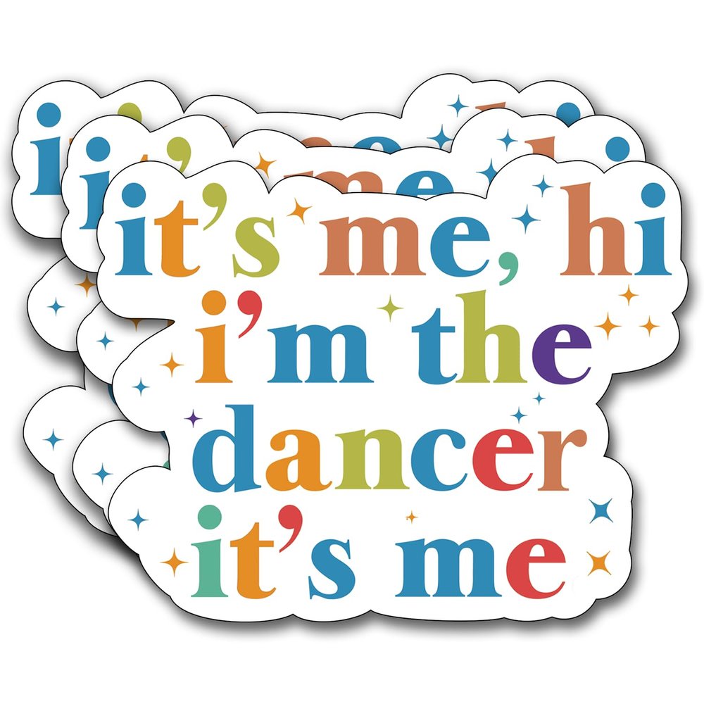 (3Pcs) It's Me Hi I'm The Dancer It's Me Sticker, I'm The Dancer Era Decorate Books Laptop Phone Water Bottles Kindles Stickers Tumbler Sticker Waterproof Vinyl Decorate Sticker 3" Inch