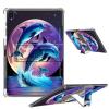 Clear Case for Samsung Galaxy Tab S6 Lite 10.4 inch 2024/2022/2020 with Foldable Kickstand & Pencil Holder, Shockproof Rugged Cover for Galaxy Tab S6 Lite Tablet, Dolphins Jumping view 1