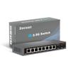 Davuaz 2.5G Unmanaged Ethernet Switch with 8 x 2.5G Base-T Ports and 2 x 10G SFP Uplink Port, Compatible with 100/1000/2500Mbps, Fanlesss Design, Plug & Play, Metal 2.5Gb Network Switch view 1