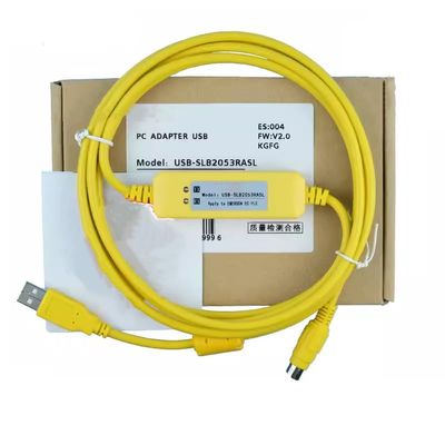 USB-SLB2053RASL for Communication Data Download Cable Cable Transmission Stability PLC Programming Cable Economical Yellow 3 Meters