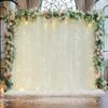 108ft Ivory Tulle Curtain Backdrop with Lights String for Parites, Sheer Backdrop Curtain Drapes for Wedding Photo Baby Shower Photography Birthday Party view 1