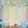 108ft Ivory Tulle Curtain Backdrop with Lights String for Parites, Sheer Backdrop Curtain Drapes for Wedding Photo Baby Shower Photography Birthday Party view 3