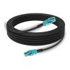 99FT/30M OM3 LC to LC Outdoor Armored Fiber Patch Cable, Direct Burial Industrial TPU Duplex Multimode Fiber Optic Cable, 40Gb/10Gb, 50/125 um, Uniboot LC-LC Fiber Patch Cable,OD 5mm view 1