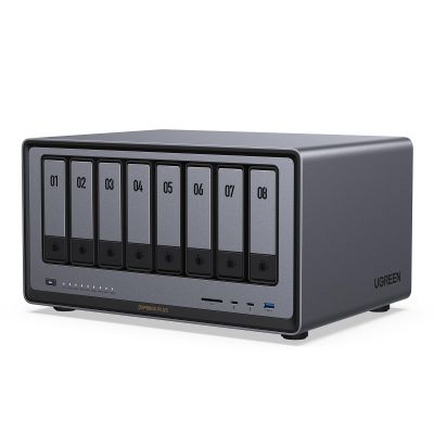 UGREEN NAS DXP8800 Plus 8-Bay Desktop NAS, Intel i5 1235u 10-Core CPU, 8GB DDR5 RAM, Bulit-in 128G SSD for System, 2X 10GbE, 2X M.2 NVMe Slots, 8K HDMI, 2X TBT4, Network Attached Storage (Diskless)