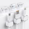TIKIWIK Cord Holder, 6 Pack Magnetic Cable Clips, Strong Adhesive Cord Holder for Nightstand Desk Organizer Kitchen Appliances Car Wall Office Phone Wire Keeper, Clear White view 1