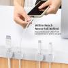 TIKIWIK Cord Holder, 6 Pack Magnetic Cable Clips, Strong Adhesive Cord Holder for Nightstand Desk Organizer Kitchen Appliances Car Wall Office Phone Wire Keeper, Clear White view 3