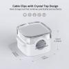 TIKIWIK Cord Holder, 6 Pack Magnetic Cable Clips, Strong Adhesive Cord Holder for Nightstand Desk Organizer Kitchen Appliances Car Wall Office Phone Wire Keeper, Clear White view 4