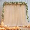 108ft Champagne Tulle Curtain Backdrop with Lights String for Parites, Sheer Backdrop Curtain Drapes for Wedding Photo Baby Shower Photography Birthday Party view 1