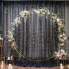 108ft Black Tulle Curtain Backdrop with Lights String for Parites, Sheer Backdrop Curtain Drapes for Wedding Photo Baby Shower Photography Birthday Party view 4