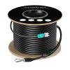 656FT/200M OM3 LC to LC Outdoor Armored Fiber Patch Cable, Direct Burial Industrial TPU Duplex Multimode Fiber Optic Cable, 40Gb/10Gb, 50/125 um, Uniboot LC-LC Connector with Pulling Eye Kit, OD 5mm view 1