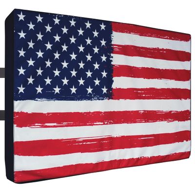 Outdoor TV Cover 70 - 75 inch - WITH ZIPPER, Weatherproof and Waterproof 360 degrees protection, 600D Heavy Duty Fabric American Flag