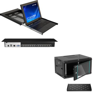 16 Port RJ45 KVM Console +6U Rack Cabinet