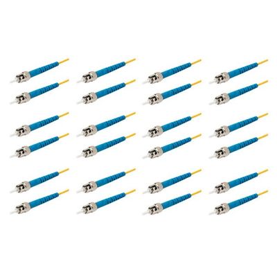 SpeedyFiberTX 12-Pack 2 Meter ST/UPC to ST/UPC 3.0mm Simplex Yellow Riser OFNR Fiber Patch Cable, Corning SMF-28 Singlemode 9/125um OS1/OS2 Compatible Ultra Optical Fiber