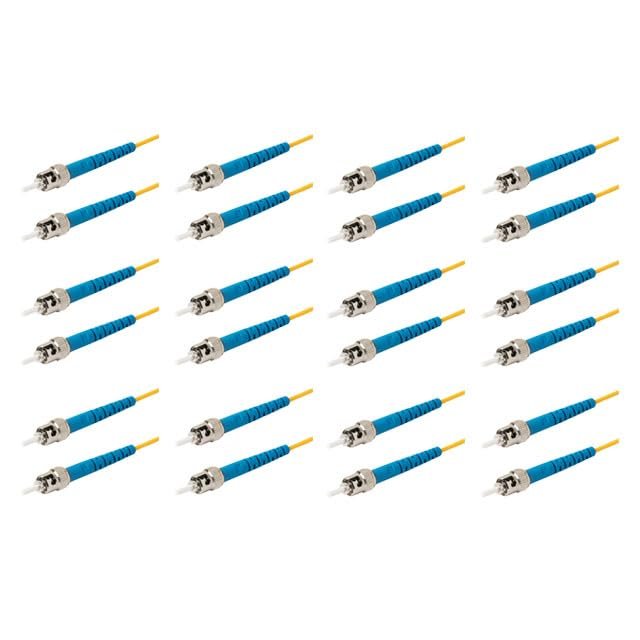 SpeedyFiberTX 12-Pack 2 Meter ST/UPC to ST/UPC 3.0mm Simplex Yellow Riser OFNR Fiber Patch Cable, Corning SMF-28 Singlemode 9/125um OS1/OS2 Compatible Ultra Optical Fiber