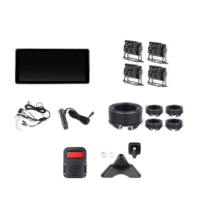 ZYKHPSYA 10.36 Inch 4 Channel Smart Blind Spot Radar BSD Alarm Truck Bus Car DVR Recorder Monitor with 4 PCS AHD 1080P IR Camera (Color : 1 BSD Speaker, Size : Without SD Card), laiyong1987